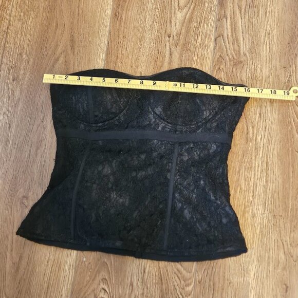 Shirley of Hollywood Black Lace Corset Bustier Large Sexy Strapless Shapewear - Picture 2 of 7